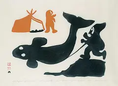 Kiakshuk, The Legend of Lumiuk #28/50, 1960, colour stonecut on paper