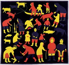 Mary Kuutsiq, Baker Lake, 1960, felted wool wall hanging