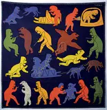 Victoria Mamnguqsualuk, Untitled - Inuit Way of Life, 1979, stitched cloth on felt