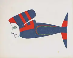 Jessie Oonark, Fish Woman #6/50, 1979, colour stencil on paper