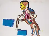William Noah, The Vision of a Man Cutting Snow Blocks #1/70, 1978, colour lithograph on paper