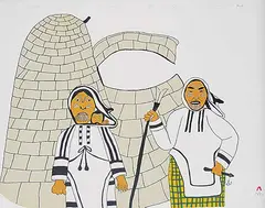 Ulayu Pingwartok, Arnaak Agirasimajuuk [Women at Home] #35/50, 1976, colour lithograph on paper