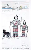 Goo Pootoogook, Like Father Like Son, 2010, ink and crayon on paper