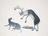 Kananginak Pootoogook, Enraged Caribou #7/35