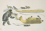 Kananginak Pootoogook, Young Hunter #39/50, 1979, colour lithograph on paper