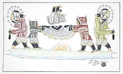 Peter Ragee, Untitled - Blanket Toss, 2012, ink and crayon on paper