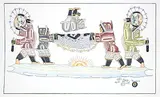 Peter Ragee, Untitled - Blanket Toss, 2012, ink and crayon on paper