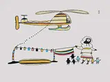 Pudlo Pudlat, Qulaguli [Helicopter] #34/50, 1979, colour stonecut and stencil on paper