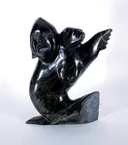 Kellypalik Qimirpik, Untitled - Sedna Bear Spirit, green stone carving