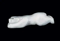 Polar Bear by Quyu Pudlat, white marble carving, sold Mar 2020