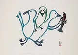 Lucy Qinnuayuak, Three Birds with a Fish #3/50