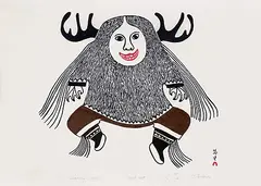Pauta Saila, Shaman's Dance #23/50, 1969, colour stonecut on paper