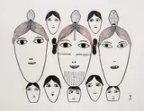 Jamasie Teevee, Inuit Faces #34/50, 1978, colour stonecut on paper