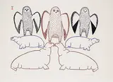 Jamasie Teevee, Apik, Opiklu #22/50, 1977, colour stone cut on paper