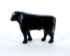 Martin Schatz, Untitled - Black Bull, painted wood sculpture