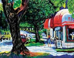 Robert Edward Amos, Cook St. Fish and Chips, 1997, oil on wood panel