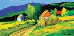 L'Orange dans la Verdue by Christian Bergeron, acrylic on canvas, sold Nov 2019