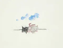 Molly Lamb Bobak, Untitled - Best Friends Forever [Goat and Dog], watercolour on paper