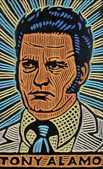Lisa Brawn, Tony Alamo [Take Me to Your Leader], 2009, painted wood relief