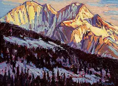 Last Light by William Duma, oil on wood board, sold Nov 2019