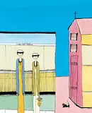 Louise Lauzon, Untitled - Cafe Les Salines, 2004, acrylic on canvas
