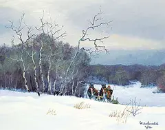 Michael Lonechild, Untitled - Long Trip, acrylic on canvas