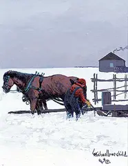Michael Lonechild, Andrew Littlechief's Place, acrylic on canvas