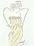Peter Max, Untitled - Angel, 1998, watercolour and felt pen on paper