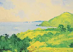 Katsumi Miyake, Untitled - View of the Coast, watercolour on paper