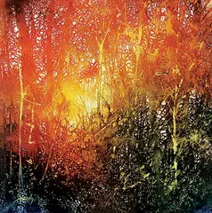 Untitled - Light in the Forest by Roland Palmaerts, acrylic on canvas, sold Nov 2019