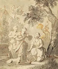 Gerard van Nijmegen, Narcissus Turned into a Plant, watercolour and ink on paper