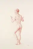Manish Om Prakash, Beckoning, 1997, coloured pencil on paper
