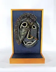 Ron Robinson, Braque Man Mask, mixed media sculpture