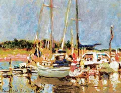 Garfield Saunders, Yacht Club, Bathurst #2, acrylic on wood board