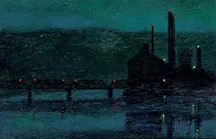 Ron Schaefer, J and L, Steel Reflections, oil on wood board