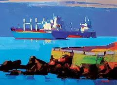 Mike Svob, Seawall View [Vancouver], 2012, acrylic on wood panel