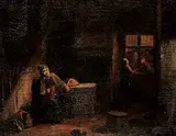 David - After Teniers, Untitled - After Dinner, oil on canvas