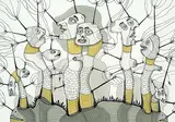 Haren Vakil, Connected, 2007, acrylic and ink on paper