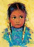Edmond Francis Woods, Navajo Girl, oil on canvas board