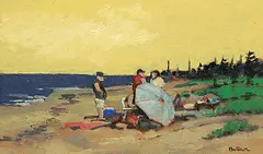 Cap Lumiere by Bruno Bobak, oil on canvas board, sold Nov 2019
