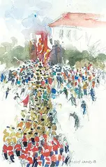 Molly Lamb Bobak, PPCLI Reunion, August 1989, 1989, watercolour on paper