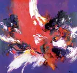 Marcelle Dube, Les Grands Concerts, acrylic on canvas