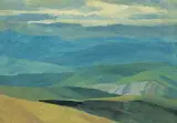 Alan Caswell Collier, Over Yukon Hills, oil on wood board