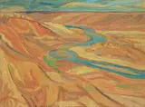 A. Y. Jackson, Old Man River, Alberta, oil on wood board