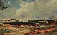 Augustus Frederick Lafosse Kenderdine, Untitled - Saskatchewan Skies, 1938, oil on paper board