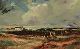 Augustus Frederick Lafosse Kenderdine, Untitled - Saskatchewan Skies, 1938, oil on paper board