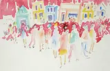 Janet Mitchell, After the Show, Kensington, watercolour on paper