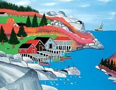 Joe Norris, Untitled - The Happy Cove with Decorated Frame, acrylic on canvas