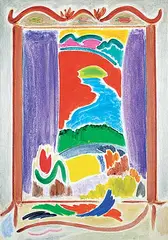 Paul Fournier, Purple Curtains, Sarasota, 1977, acrylic on canvas