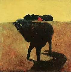 Mark Gaskin, Untitled - Shadow in Landscape, oil and mixed media on canvas board